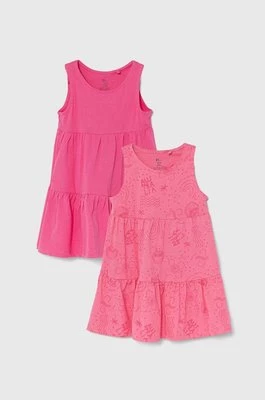 zippy sukienka bawełniana dziecięca 2-pack kolor różowy mini rozkloszowana Zippy