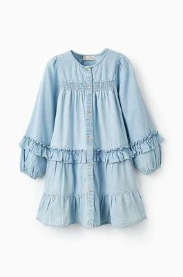 zippy sukienka bawełniana dziecięca kolor niebieski mini rozkloszowana Zippy