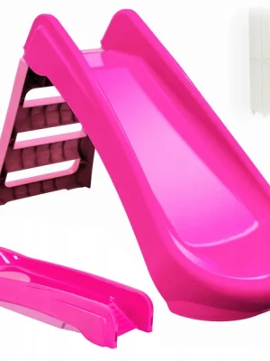 ZJEŻDŻALNIA dla DZIECI 130 cm SKŁADANA Duża ŚLIZG Ogrodowa ŚLIZGAWKA PINK